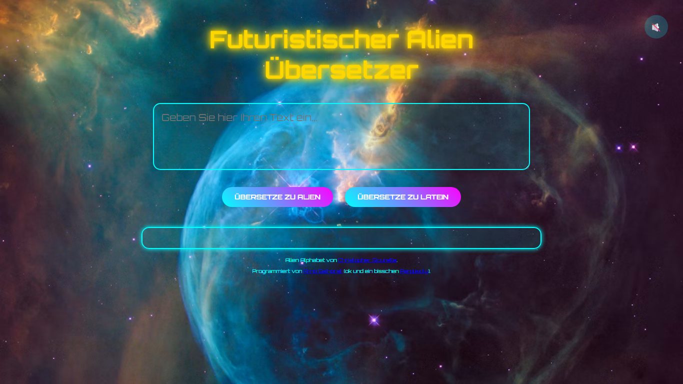 Screenshot: Alien-Übersetzer